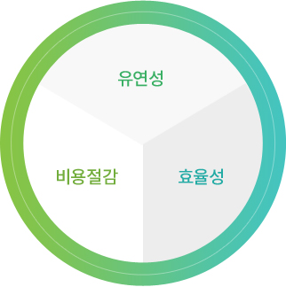 유연성, 비용절감, 효율성